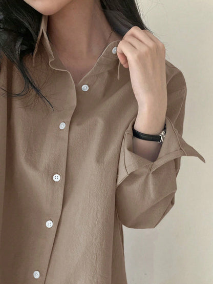 DAZY Women's Plain & Simple Daily Long Sleeve Shirt,Long Sleeve Tops