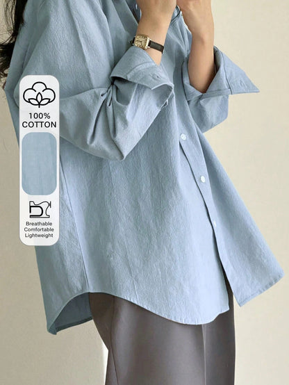 DAZY Women's Plain & Simple Daily Long Sleeve Shirt,Long Sleeve Tops