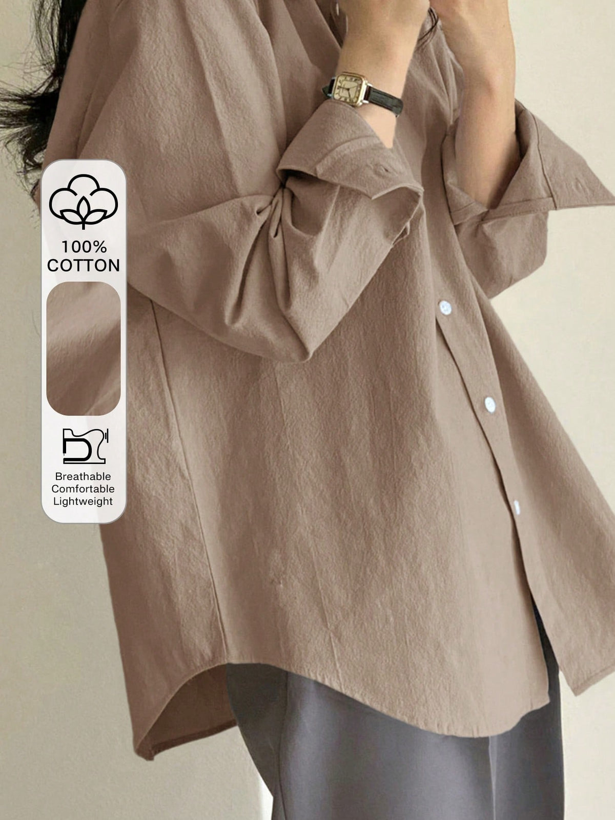 DAZY Women's Plain & Simple Daily Long Sleeve Shirt,Long Sleeve Tops