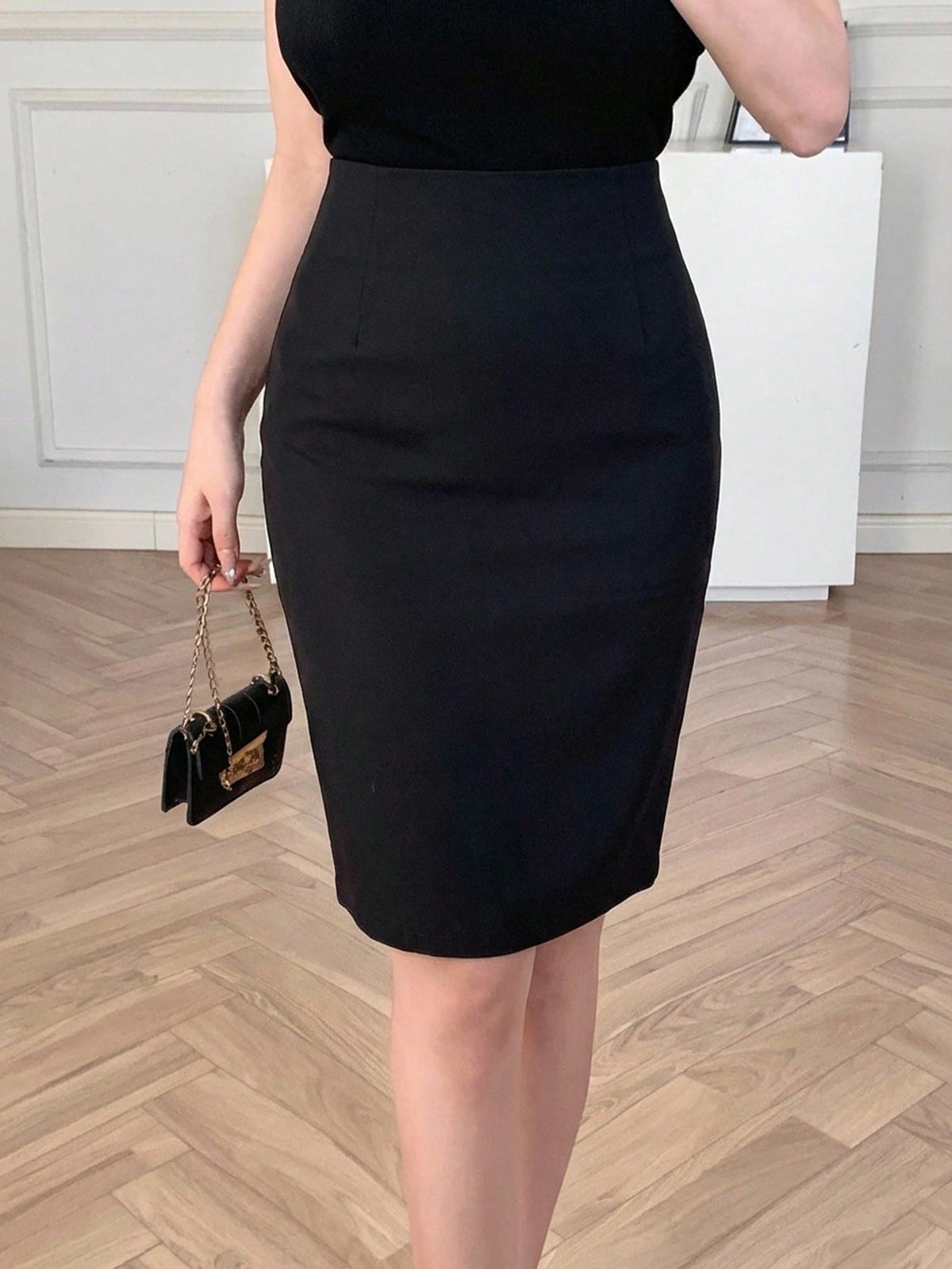 DAZY Women's Solid Color Bodycon Pencil Skirt