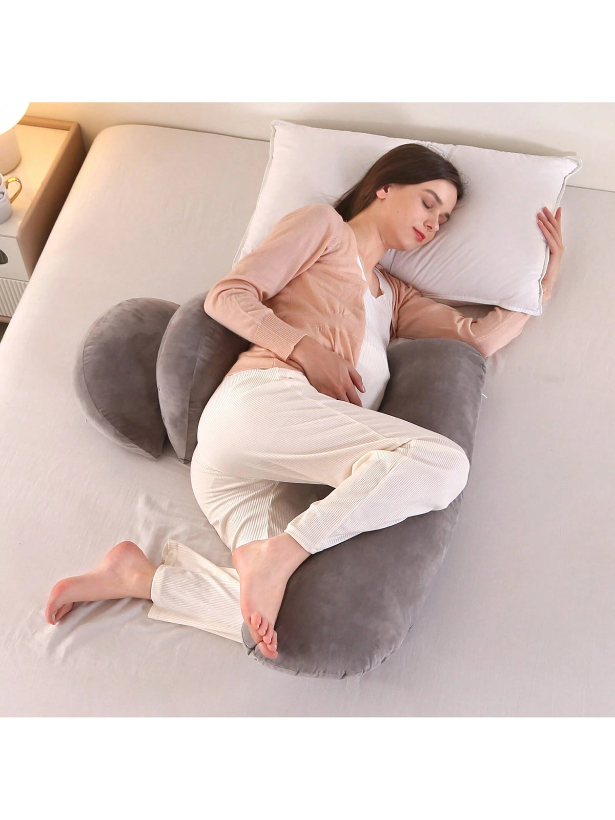 Detachable Pregnancy Pillow,Adjustable Maternity Pillow,Removable Waist Pillow,Machine Washable Body Pillow Support Back Legs&Belly Of Pregnant Women