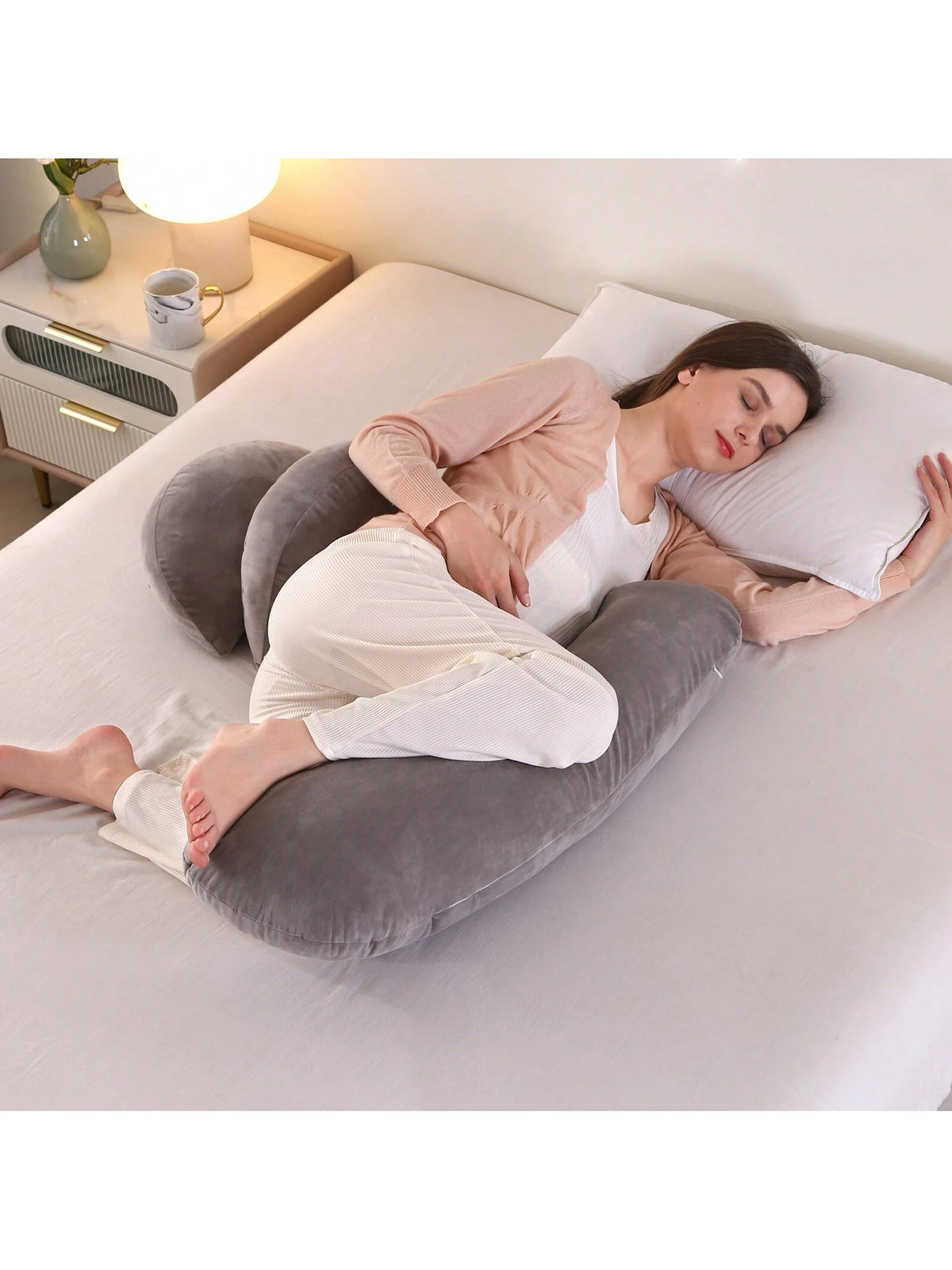 Detachable Pregnancy Pillow,Adjustable Maternity Pillow,Removable Waist Pillow,Machine Washable Body Pillow Support Back Legs&Belly Of Pregnant Women