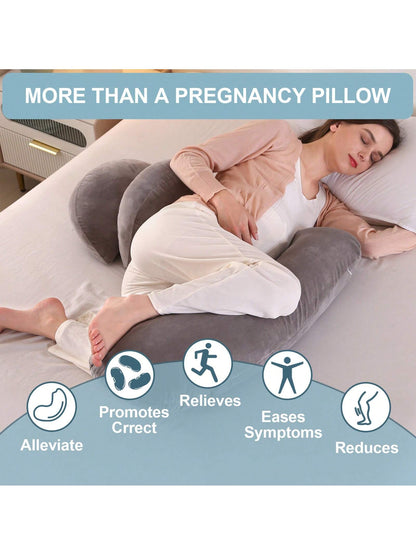 Detachable Pregnancy Pillow,Adjustable Maternity Pillow,Removable Waist Pillow,Machine Washable Body Pillow Support Back Legs&Belly Of Pregnant Women