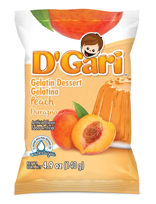Wholesale D'Gari Gelatin Peach Water - Refreshing Mexican Dessert Mix