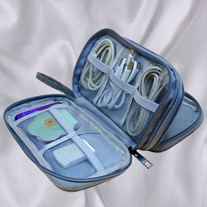 Digital Data Cable Storage Organizer Bag, Portable Travel Pouch For External Hard Drive, Power Bank, Earphone Charging Cables, Mobile Phone Case
