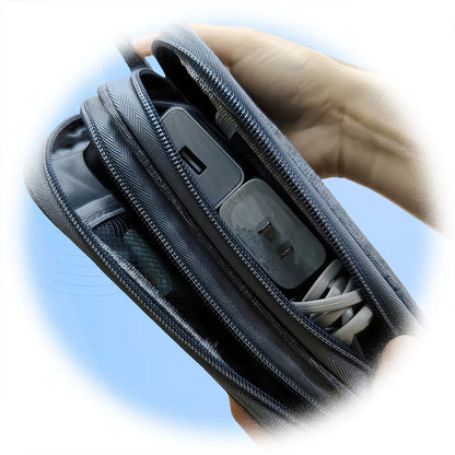 Digital Data Cable Storage Organizer Bag, Portable Travel Pouch For External Hard Drive, Power Bank, Earphone Charging Cables, Mobile Phone Case