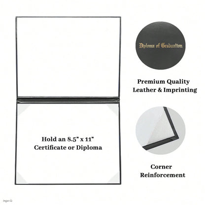 Diploma Cover 8.5"X11" Diploma Holder Imprinted "Diploma Of Graduation" Rich In Color Smooth Leatherette Padded Certificate Covers School Diploma Certificate Folders 1-Pack