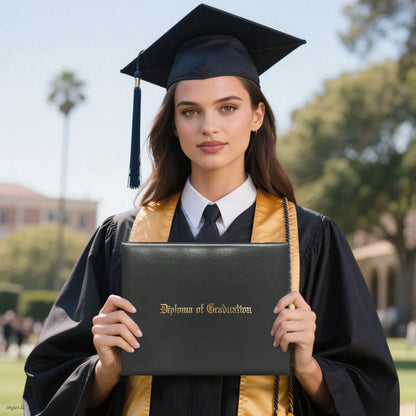 Diploma Cover 8.5"X11" Diploma Holder Imprinted "Diploma Of Graduation" Rich In Color Smooth Leatherette Padded Certificate Covers School Diploma Certificate Folders 1-Pack