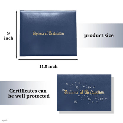 Diploma Cover 8.5"X11" Diploma Holder Imprinted "Diploma Of Graduation" Rich In Color Smooth Leatherette Padded Certificate Covers School Diploma Certificate Folders 1-Pack