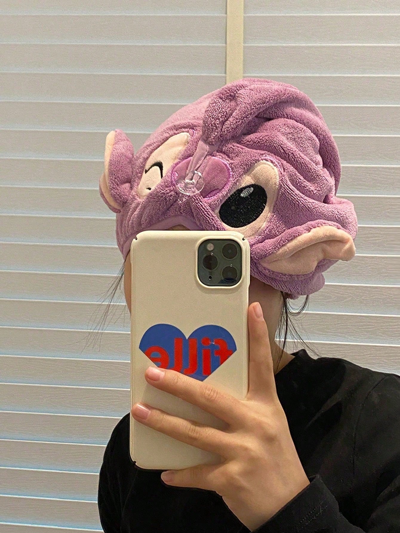 Disney, 1/2pcs, Stitch&Angel Shower Caps, Cute Dry Hair Caps, Fast Drying Microfiber Shower Caps, Thick And Soft Absorbent Towels, Women's Hair Care Accessories, Suitable For Daily Family, Travel, And