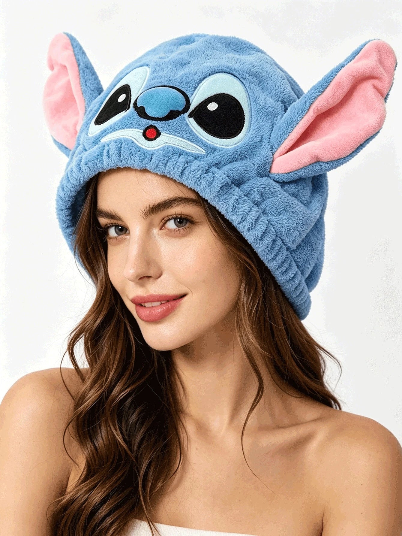 Disney, 1pc, Cute Stitch Dry Hair Cap, Super Absorbent Fast Drying Ultra-Fine Fiber Hair Towel, Soft Coral Fleece Shower Cap, Suitable For Home, Travel, Gift Giving, Women's Use, Suitable For Both Men