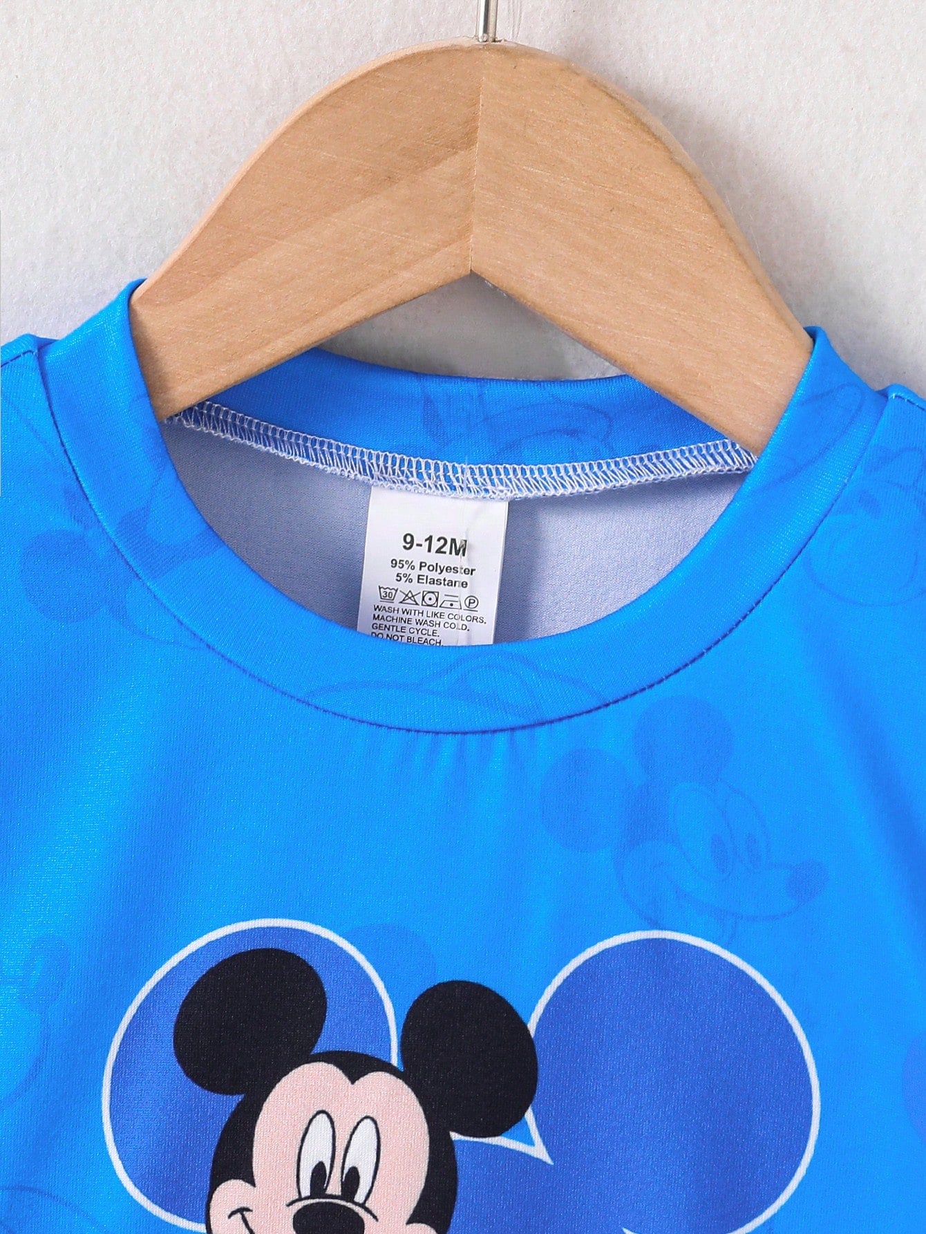 Disney 2pcs Mickey Mouse Baby Boys' Casual Shorts Set, Includes Short Sleeve T-Shirt With Cartoon Print And Elastic Waist Solid Color Shorts, Comfortable, Breathable, Fashionable Daily Outfit, Great G