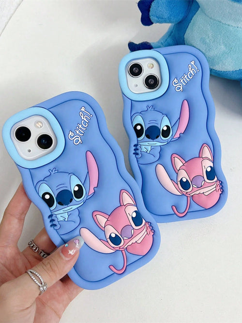 Disney. 3D Silicone Lilo & Stitch Phone Case, Cute Cartoon Full-Body Shockproof Soft CoverCompatible With IPhone17, 16, 15, 14, 13, 12 & 11 Pro Models. Made Of Premium 3D Silicone Material, This Case