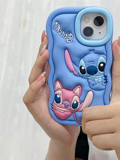 Disney. 3D Silicone Lilo & Stitch Phone Case, Cute Cartoon Full-Body Shockproof Soft CoverCompatible With IPhone17, 16, 15, 14, 13, 12 & 11 Pro Models. Made Of Premium 3D Silicone Material, This Case