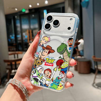 Disney Licensed Toy Story Phone Case, Clear Anti-Yellow MagSafe-Compatible Cover With Toy Story Full Cast & "Toy Story" Logo Graphic, Scratch-Resistant Slim Protective Case For IPhone 17, 16, 15, 14