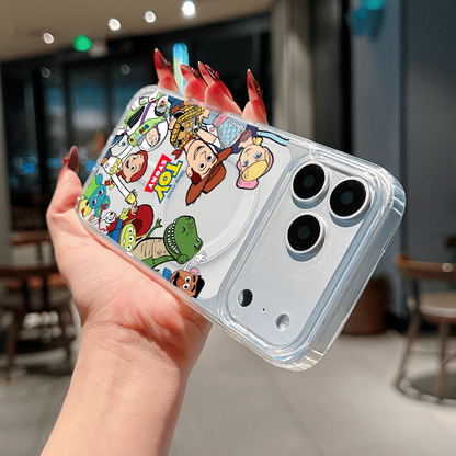 Disney Licensed Toy Story Phone Case, Clear Anti-Yellow MagSafe-Compatible Cover With Toy Story Full Cast & "Toy Story" Logo Graphic, Scratch-Resistant Slim Protective Case For IPhone 17, 16, 15, 14