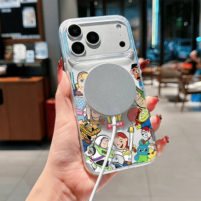 Disney Licensed Toy Story Phone Case, Clear Anti-Yellow MagSafe-Compatible Cover With Toy Story Full Cast & "Toy Story" Logo Graphic, Scratch-Resistant Slim Protective Case For IPhone 17, 16, 15, 14