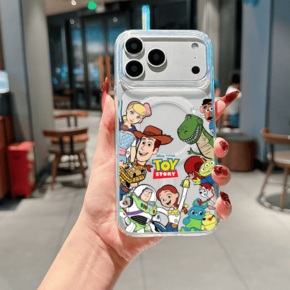 Disney Licensed Toy Story Phone Case, Clear Anti-Yellow MagSafe-Compatible Cover With Toy Story Full Cast & "Toy Story" Logo Graphic, Scratch-Resistant Slim Protective Case For IPhone 17, 16, 15, 14