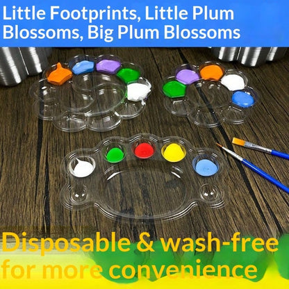 Disposable Children's Painting Color Palette, Transparent Flower-Shaped Watercolor Palette, Non-Stick Plastic Palette Suitable For Kindergarten Art Class, DIY Crafts, School Drawing Activities
