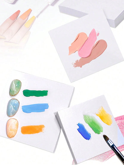 Disposable Waterproof Nail Art Palette With Thick Double-Sided Adhesive, For Painting, Mixing, Waterproof Color Mixing Paper, Nail Art Tools,Back To School,School Supplies