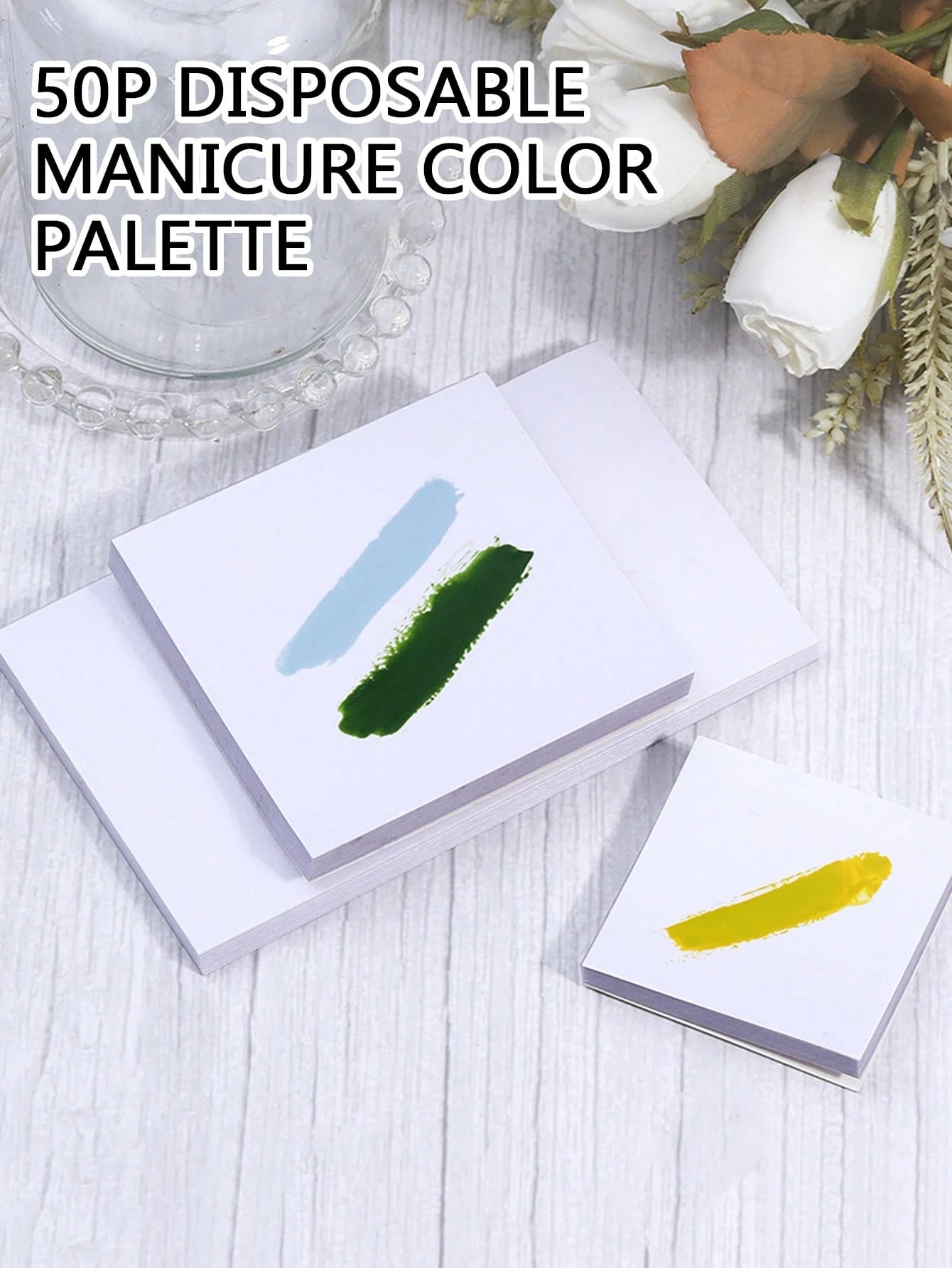 Disposable Waterproof Nail Art Palette With Thick Double-Sided Adhesive, For Painting, Mixing, Waterproof Color Mixing Paper, Nail Art Tools,Back To School,School Supplies