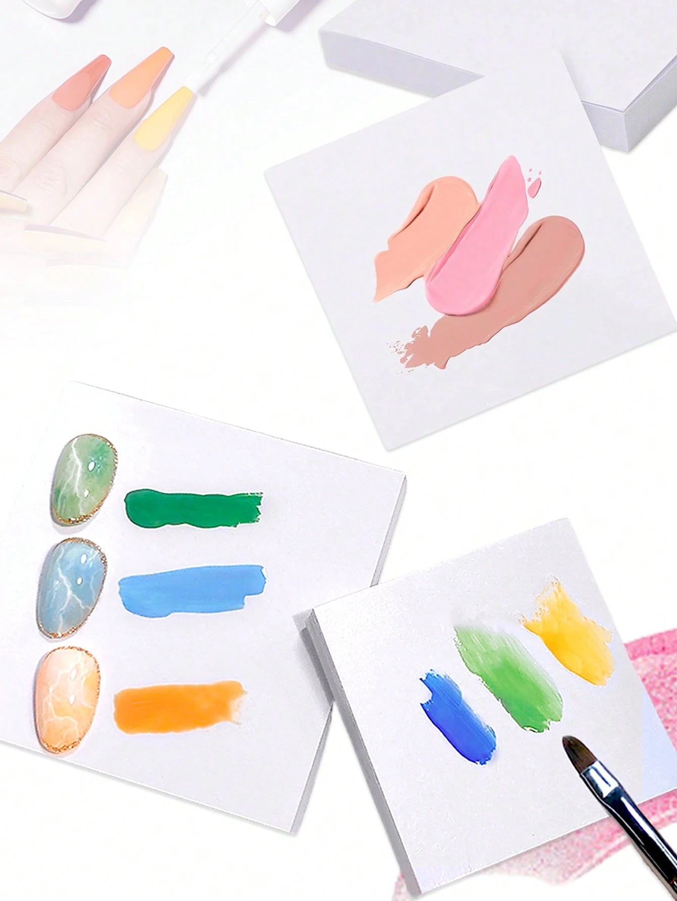 Disposable Waterproof Nail Art Palette With Thick Double-Sided Adhesive, For Painting, Mixing, Waterproof Color Mixing Paper, Nail Art Tools,Back To School,School Supplies