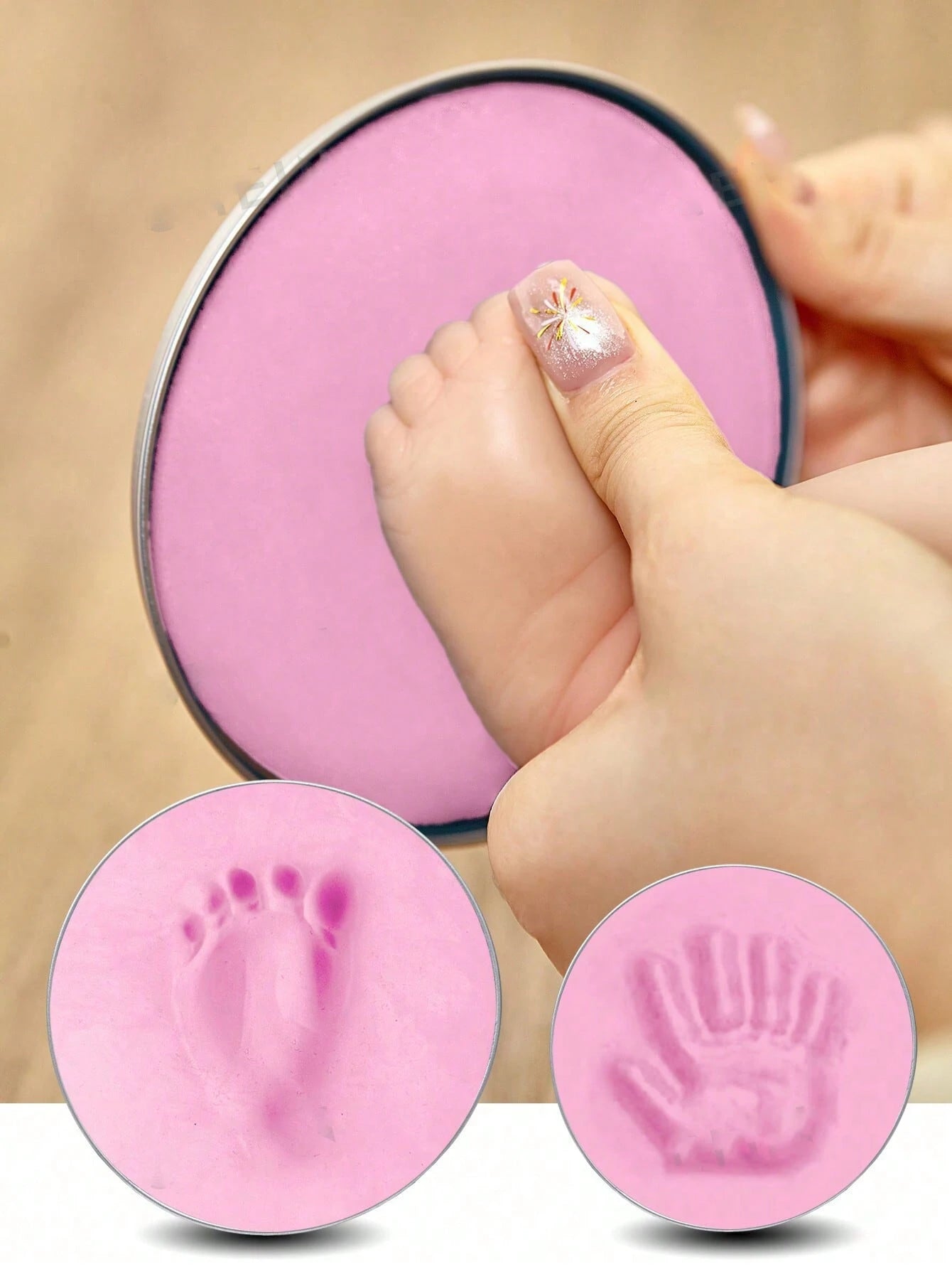 DIY Baby Care Hand Foot Inkpad Handprint Footprint Fingerprint, 7 Color Soft Clay Foam Supplies Antistress Kids S For Children, Baby Handprint Footprint Imprint Casting Parent-Child Hand Inkpad Finger