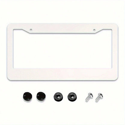 Dog Paw Print License Plate Frame- 2-Hole Aluminum Car Tag Holder With Screw Covers, Black And Gold Paw Design, Unisex, Car Accessory| Fun Accessories| Durable Metal Frame, Dog Accessories
