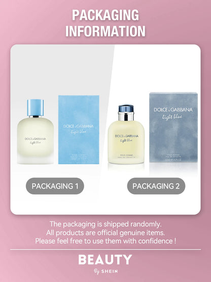Dolce & Gabbana Light Blue Eau De Toilette Spray For Men EDT Mini 0.15oz/4.5ml,1.3oz/40ml,1.7oz/50ml,2.5oz/75ml,3.3oz/100ml,4.2oz/125ml,6.7oz/200ml- Perfume For Long Lasting Suitable For Birthday, Of