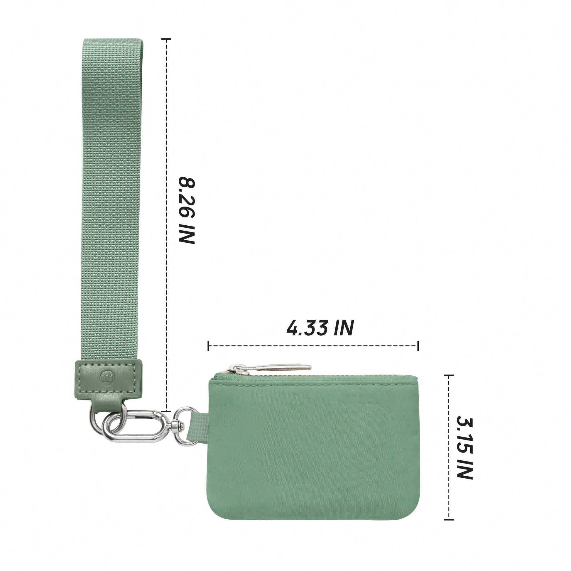 Dual Pouch Wristlet Mini Zip-Around Wallet For Women – Portable Coin Purse & Card Holder, Detachable Wrist Lanyard Keychain