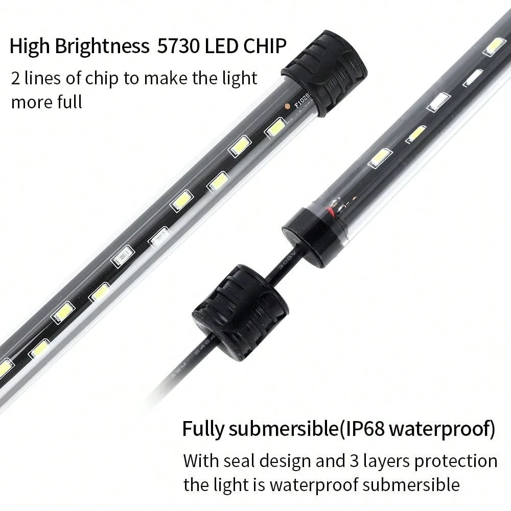 [Dual Row Fish Tank Light] Dual Row Aquarium Brightening Fish Tank Diving Light| Suitable For Aquarium Decoration And Lighting