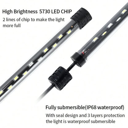 [Dual Row Fish Tank Light] Dual Row Aquarium Brightening Fish Tank Diving Light| Suitable For Aquarium Decoration And Lighting