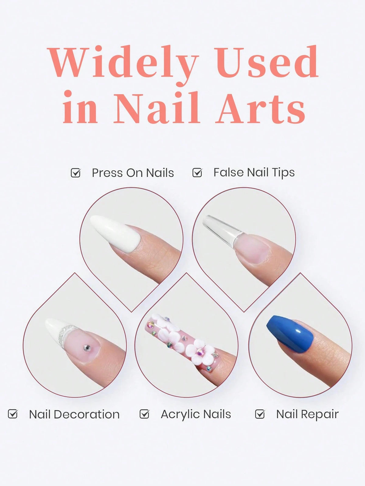 Dueloit 5/3/1pc Super Strong Nail Glue, Suitable For Nail Tips, Acrylic Nail Tips And Fake Nail Patches, Brush-On Nail Adhesive, Long-Lasting, Fake Nail Tip Glue Gel, Random Shipment