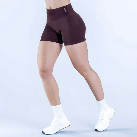 DYFINE Women's Seamless Elastic Butt Lifting Shaping Yoga Fitness Gym Running Sports Shorts
