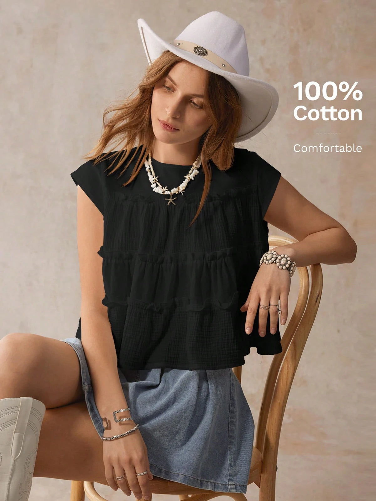 Easowa Women's Casual Striped Print Shirt, Summer,Summer Top