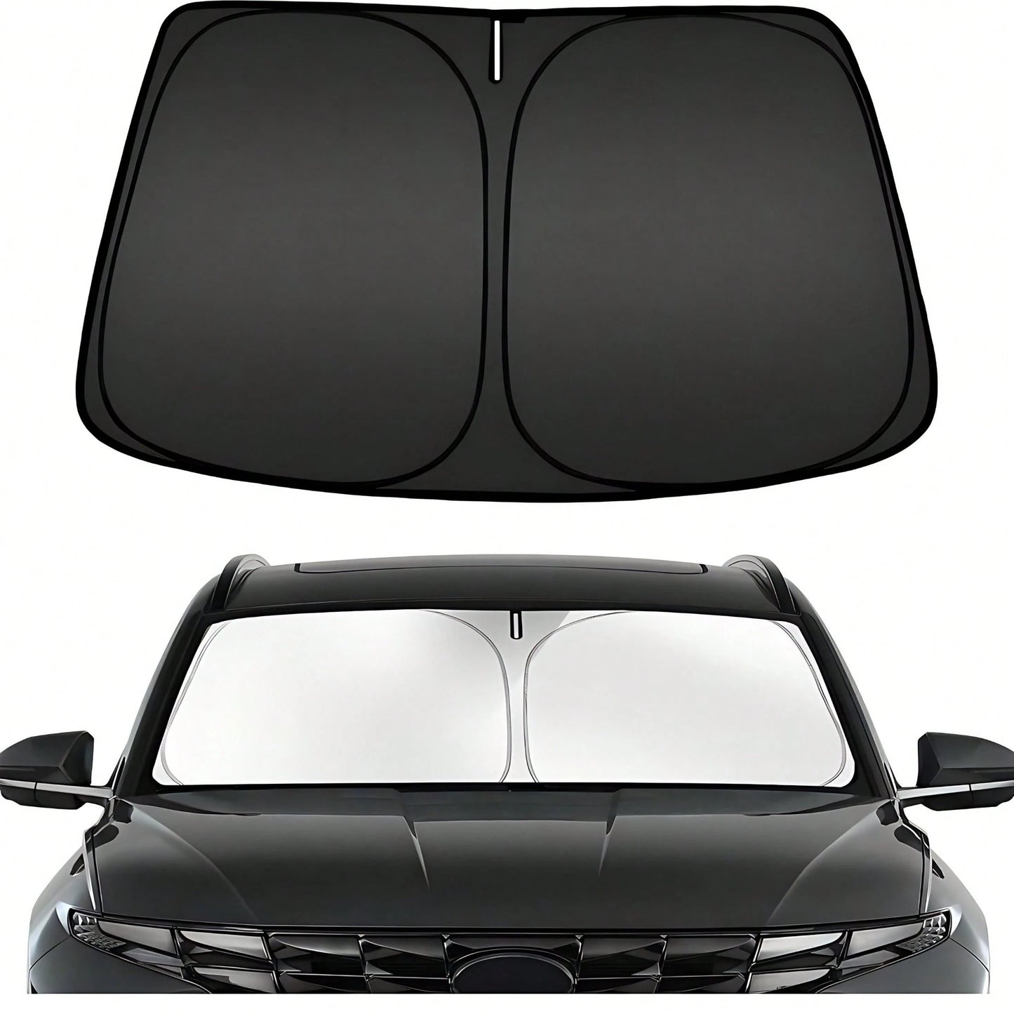 Easypie Selection 1pc Foldable Car Sunshade, Front Windshield Sunshade, Blocks UV Rays And Keeps Car Interior Cool, Universal Thickened Sunshade For Car Interior Cooling, Suitable As Gift For Friends