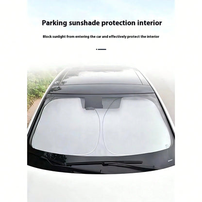 Easypie Selection 1pc Foldable Car Sunshade, Front Windshield Sunshade, Blocks UV Rays And Keeps Car Interior Cool, Universal Thickened Sunshade For Car Interior Cooling, Suitable As Gift For Friends