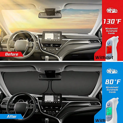 Easypie Selection 1pc Foldable Car Sunshade, Front Windshield Sunshade, Blocks UV Rays And Keeps Car Interior Cool, Universal Thickened Sunshade For Car Interior Cooling, Suitable As Gift For Friends