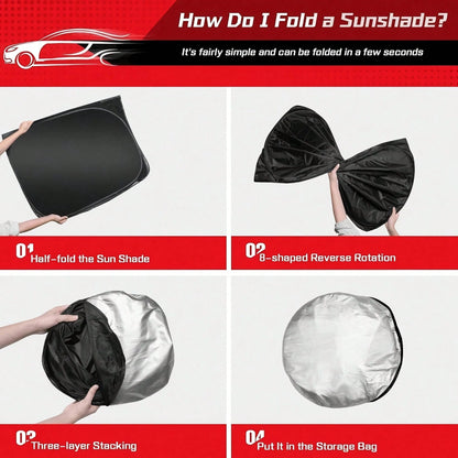 Easypie Selection 1pc Foldable Car Sunshade, Front Windshield Sunshade, Blocks UV Rays And Keeps Car Interior Cool, Universal Thickened Sunshade For Car Interior Cooling, Suitable As Gift For Friends