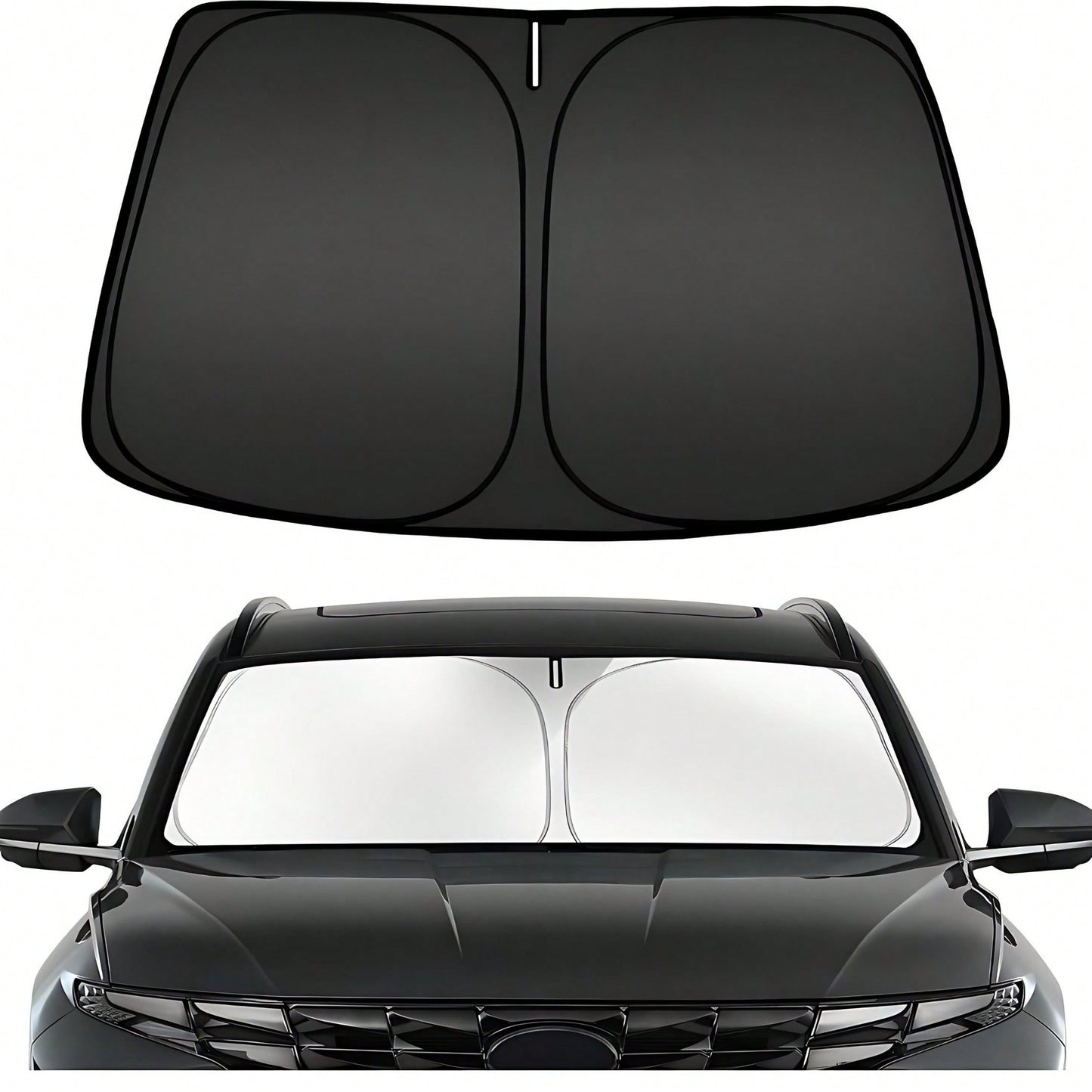Easypie Selection 1pc Foldable Car Sunshade, Front Windshield Sunshade, Blocks UV Rays And Keeps Car Interior Cool, Universal Thickened Sunshade For Car Interior Cooling, Suitable As Gift For Friends