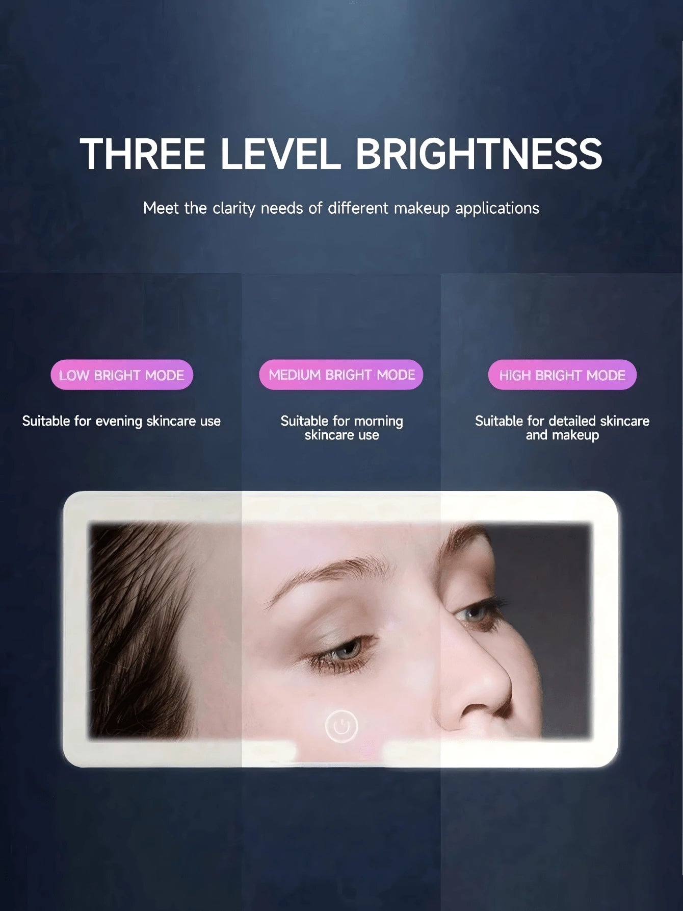 Easypie Selection 1pc Ultra-Thin LED Car Makeup Mirror- High Definition Sun Visor Makeup Mirror With Touch Screen, USB Charging, Adjustable, Perfect Fit For Women (Easy Clip-On Installation), Best Gi