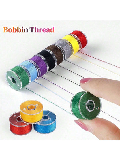 EDCUEBE7 Black Sewing Thread Spools, Sewing Thread Bobbins And Storage Box (Random Color)
