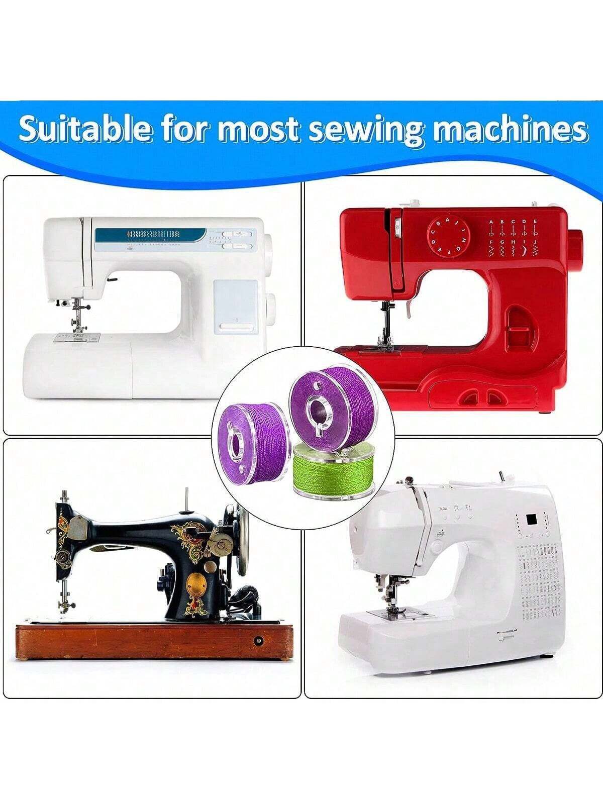 EDCUEBE7 Black Sewing Thread Spools, Sewing Thread Bobbins And Storage Box (Random Color)