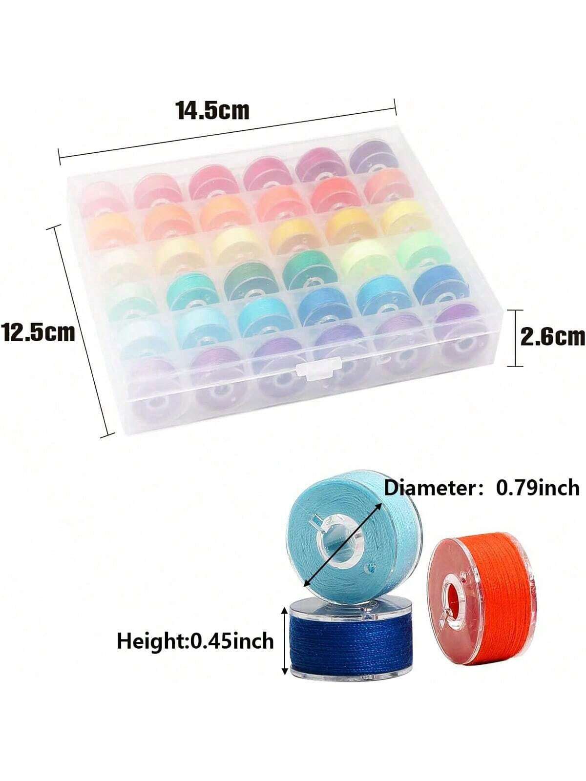 EDCUEBE7 Black Sewing Thread Spools, Sewing Thread Bobbins And Storage Box (Random Color)