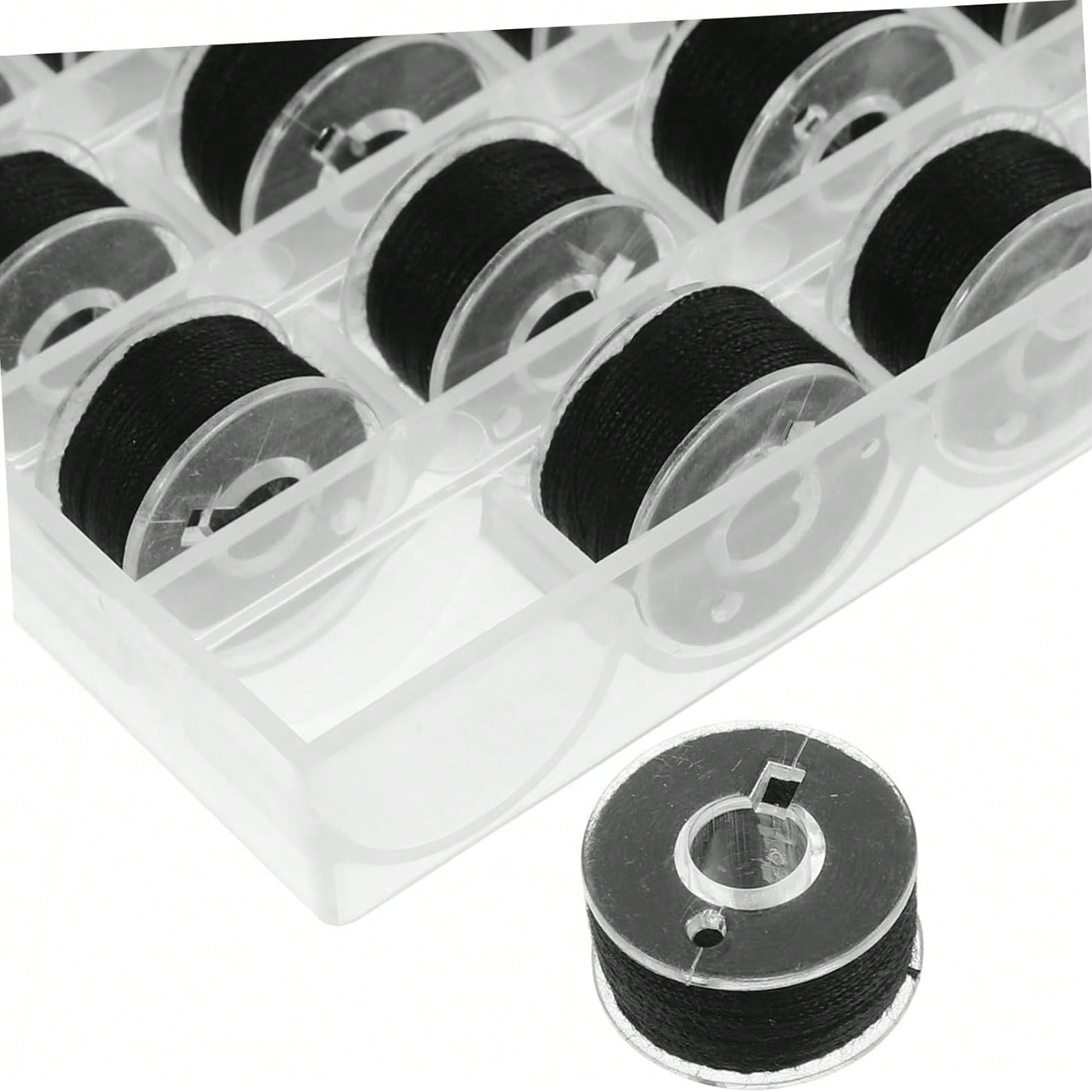 EDCUEBE7 Black Sewing Thread Spools, Sewing Thread Bobbins And Storage Box (Random Color)