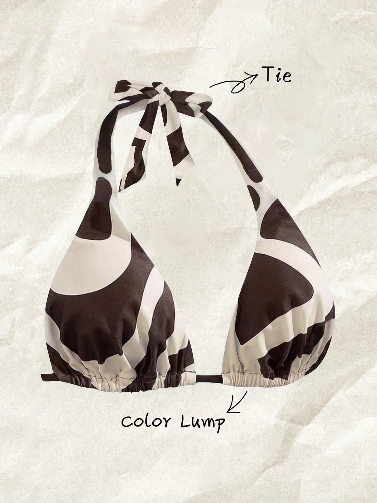 Elavelle Plus Size Women's Elegant Sweet Polka Dot Halter Bikini Top, Adjustable Criss-Cross Back Straps, Suitable For Vacation, Beach, Pool Party, Music Festival