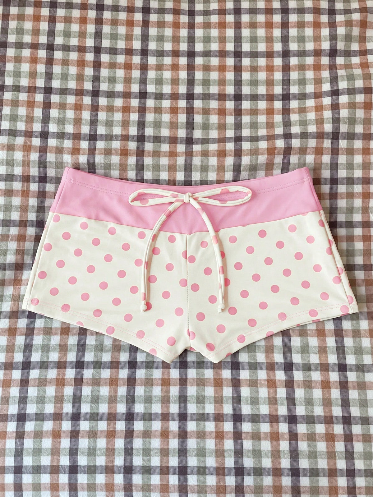 Elavelle Women's Spring/Summer Random Print High Waist Bow Bikini Bottoms