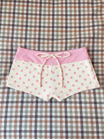 Elavelle Women's Spring/Summer Random Print High Waist Bow Bikini Bottoms