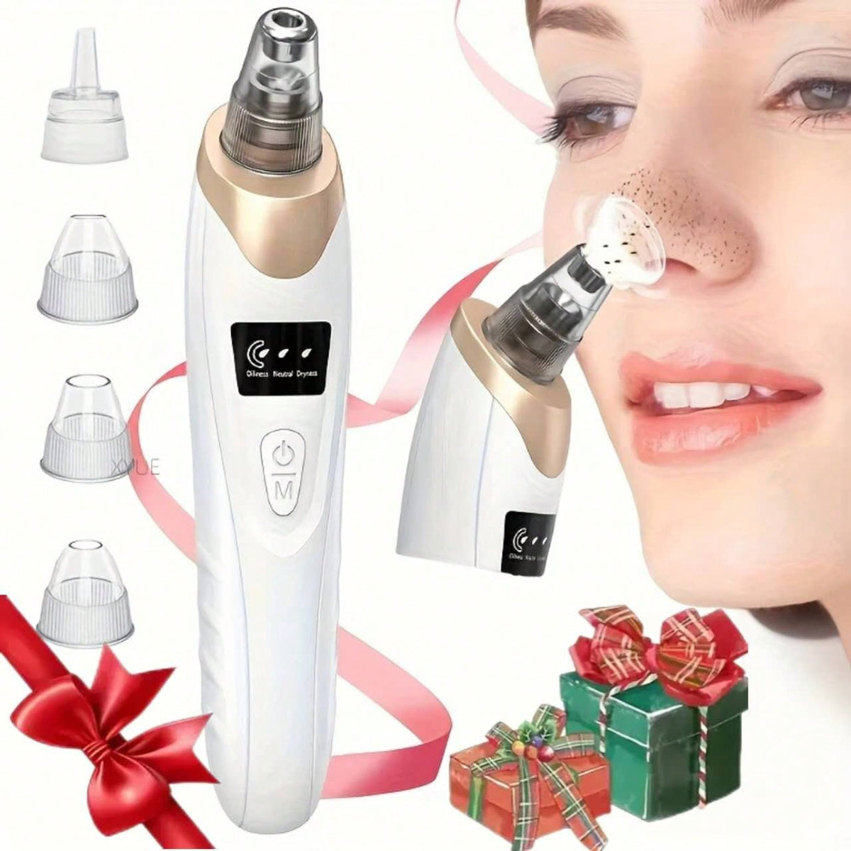 Electric Blackhead Remover, USB Charging, 5 Suction Tips And 3 Adjustable Gears, Electric Acne Removal Tool, Suitable For Both Women And Men, As A Gift For Women