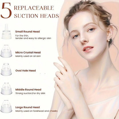 Electric Blackhead Remover, USB Charging, 5 Suction Tips And 3 Adjustable Gears, Electric Acne Removal Tool, Suitable For Both Women And Men, As A Gift For Women